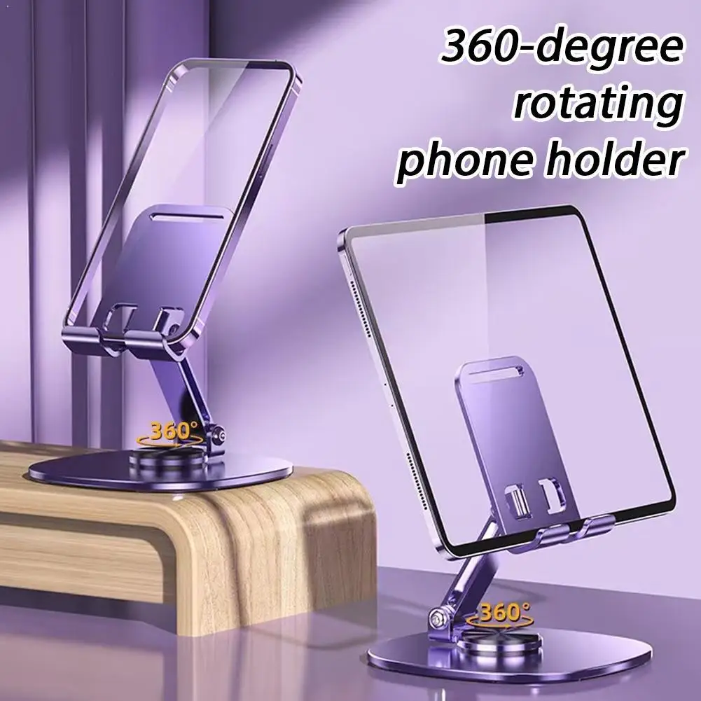 

Metal 360° Rotating Mobile Phone Tablet Pc Stand Lazy Portable Foldable For IPad IPhone16 15 14 Mobile Mount