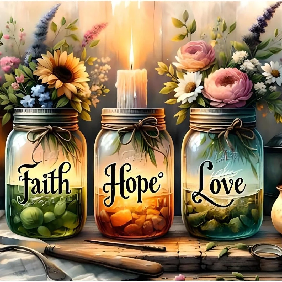 

Алмазная вышивка «Цветочная мозаика» в стиле рустик: Настенное панно «Декор фермерского дома» (полуфабрикат)