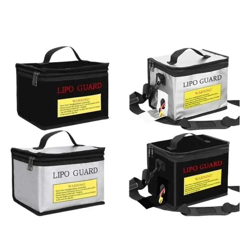 Lipo Battery Safety Bag Portable Explosion-proof Fireproof Storage Bag With Safe Guard 215*145*165mm Size For RC Drone Batteries