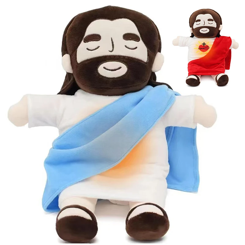 Soothing Breathing Jesus Plush Doll Breath Jesus Koala Music Sleep Companion Comforting Heart Toy Easter Christmas Gift for Kid