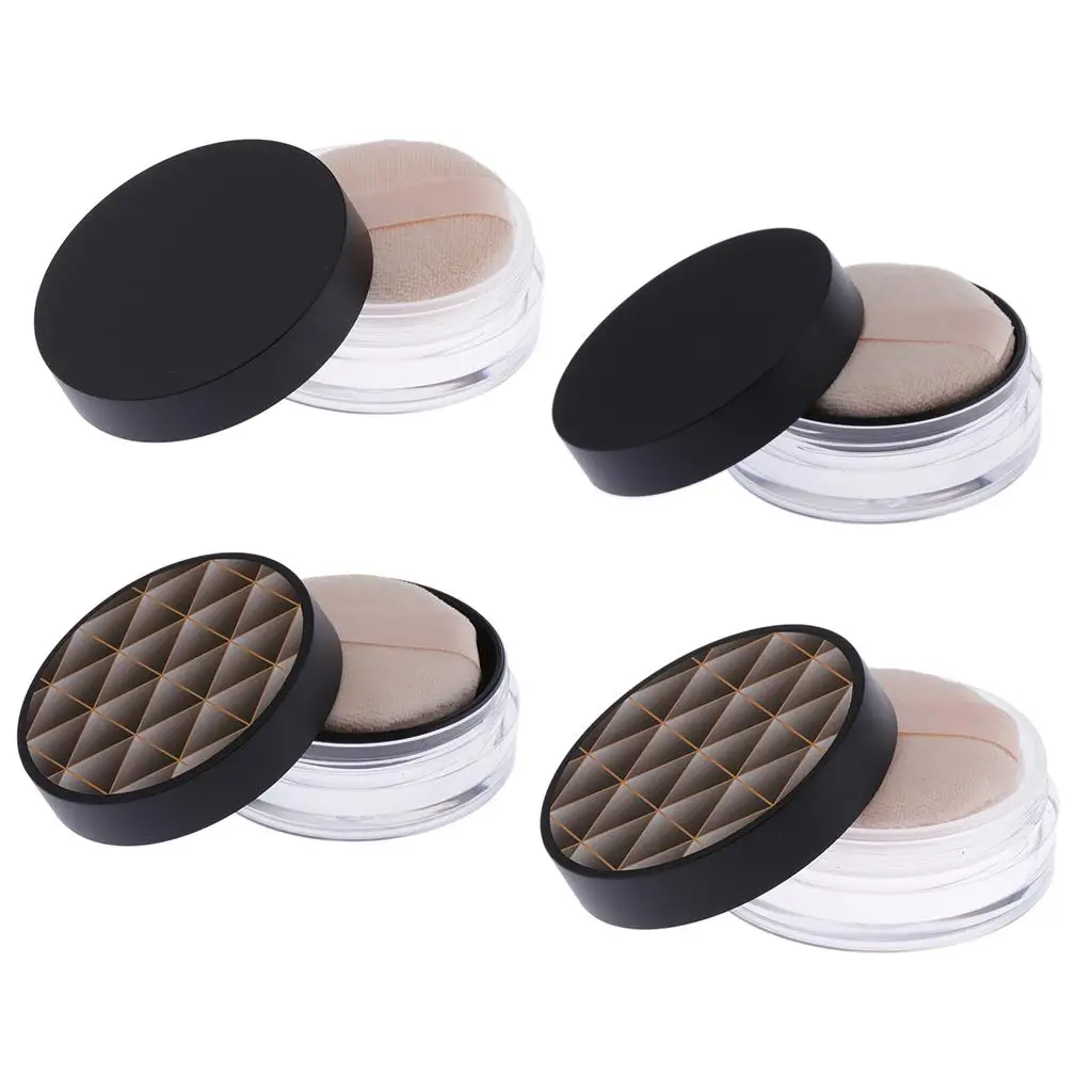 Puste pojemniki na puder do twarzy, idealne na wyjście.