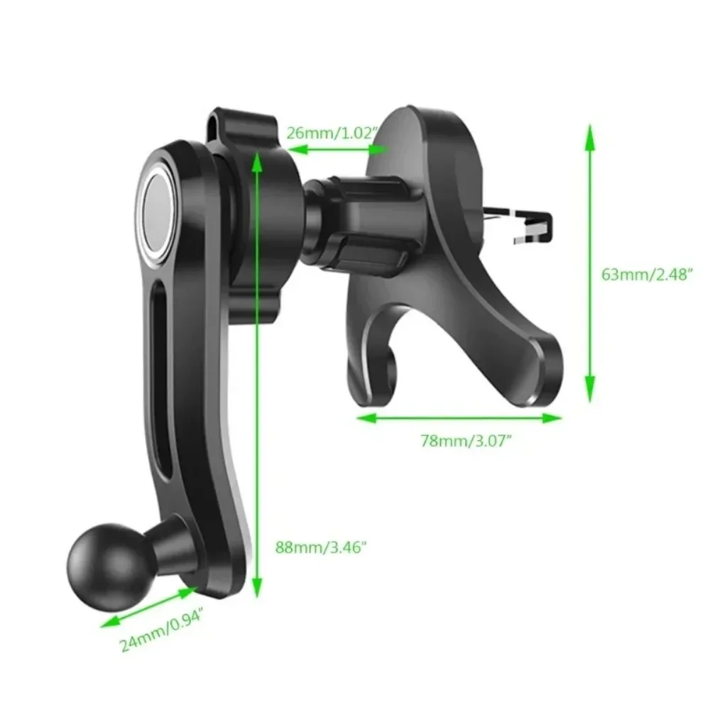 17mm Ball Head Base Car Vent Holder Clip 360° Rotatable Air Outle Phone Holder Universal Y-shaped Base Anti-Shake Car Mount Clip