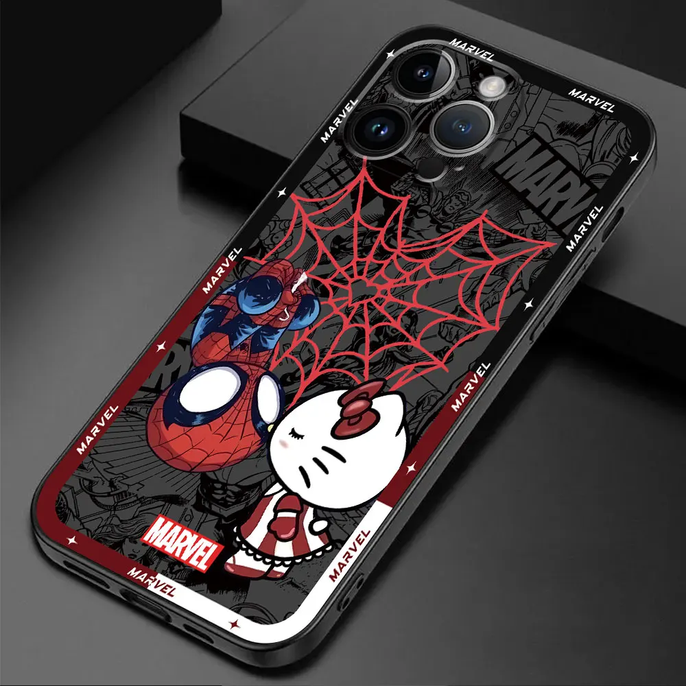 Marvel SpiderMan Hello Kitty Phone Case for Google Pixel 6 Pro 7 Pro 8 Pro 7a 6a TPU Soft Shell Armor Cover