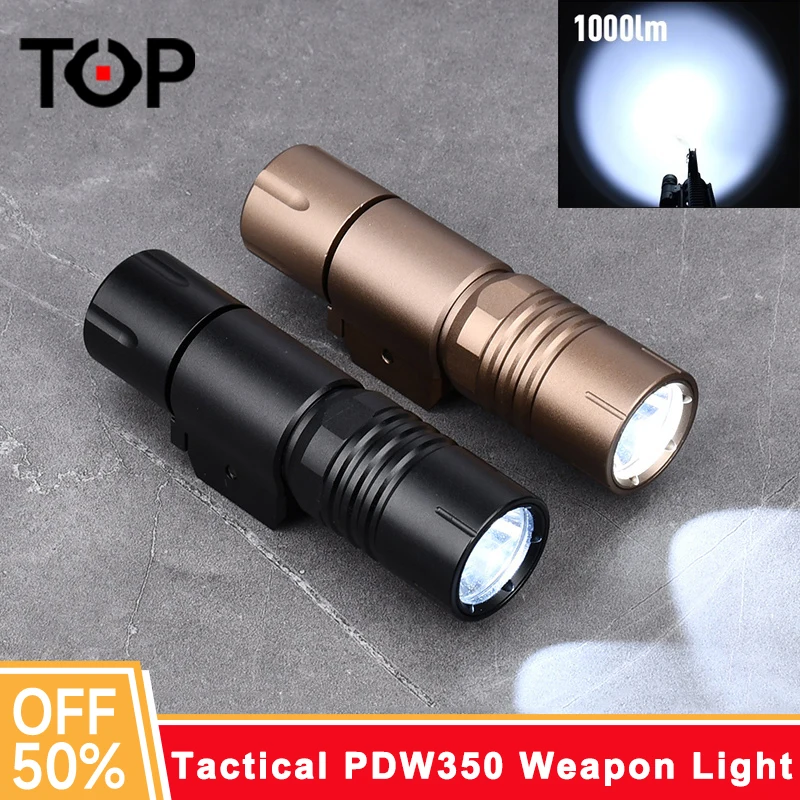 

WADSN Airsoft PLH-V2 PLHV2 Tactical Flashlight 1000 Lumens High Power PDW350 Pistol Mini Weapon Scout Light for 20mm Gun Rail