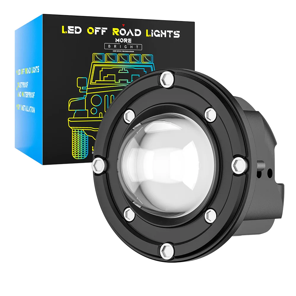 

New Embedded Round Modified Fog Lights 3570 LED Spotlights Car LED Work Lights Off-road Fog Lamps 12V 24V DC9-30V White Yellow