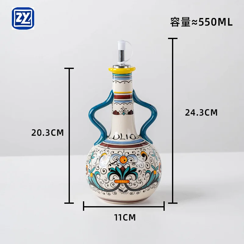 

Ceramic olive oil bottle kitchen utensils 550ml