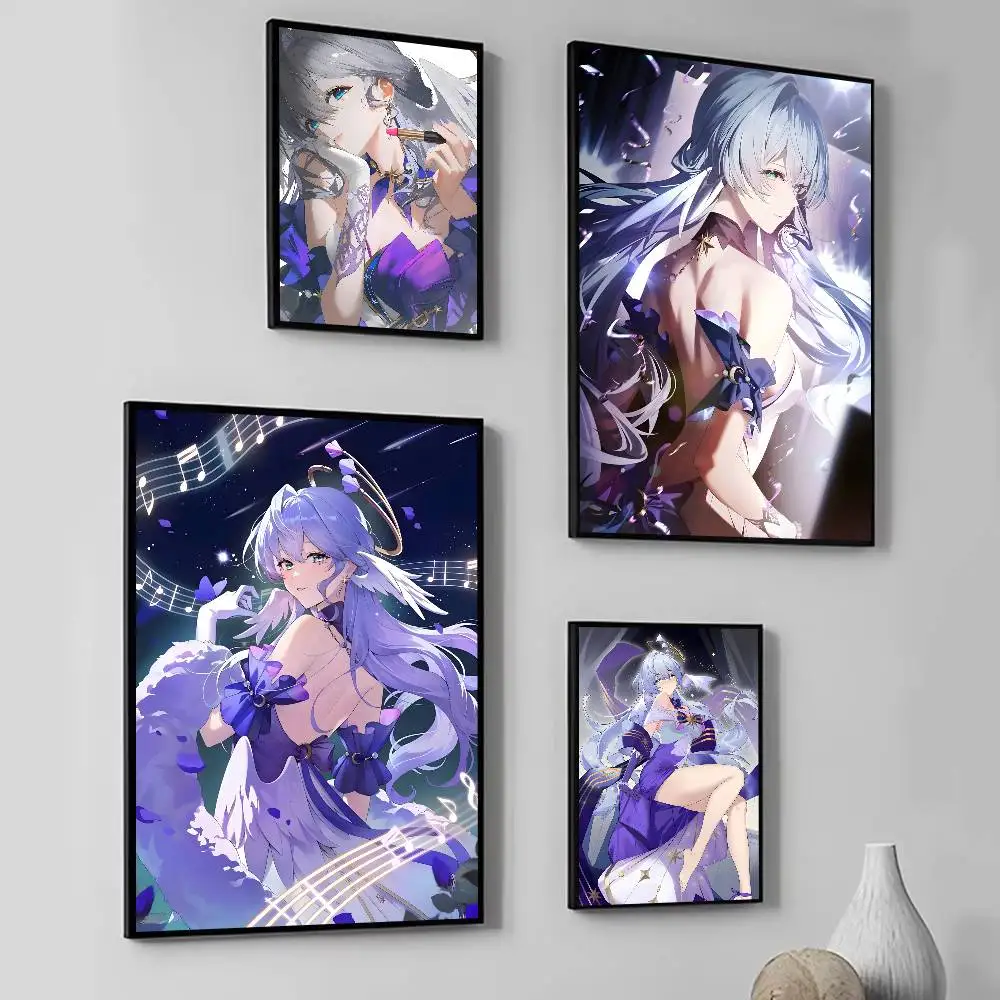 Anime Game Honkai Star Rail Robin Posters Fancy Wall Sticker for Living Room Bar Decoration Wall Decor