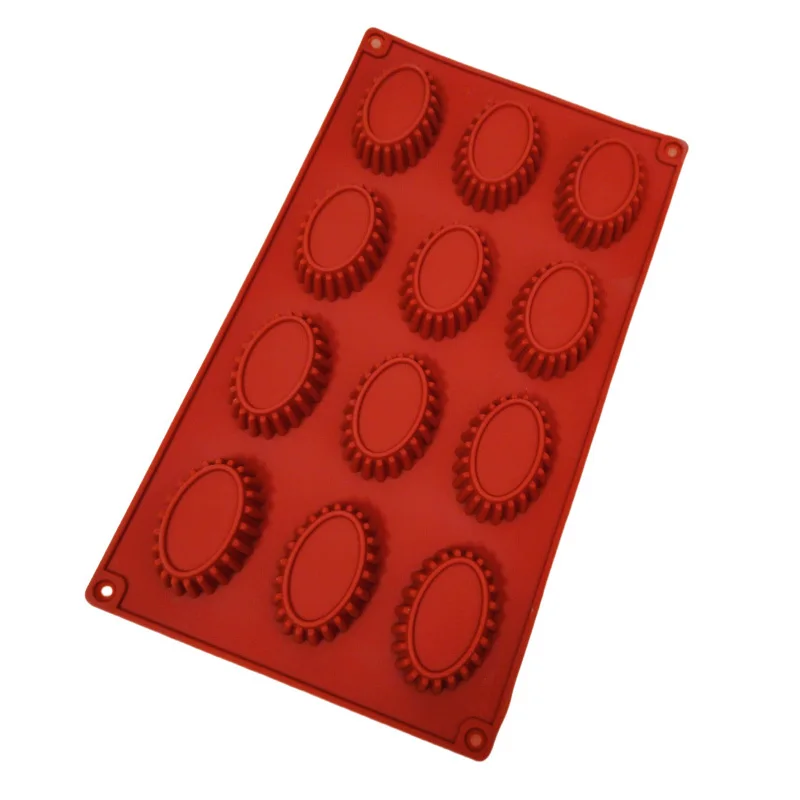12 Holes Oval Gear Shaped Silicone Cake Mold Mousse Pastry Jelly Macaron Mould Cake Biscuit DIY Chocolate Kitchen Baking Tools