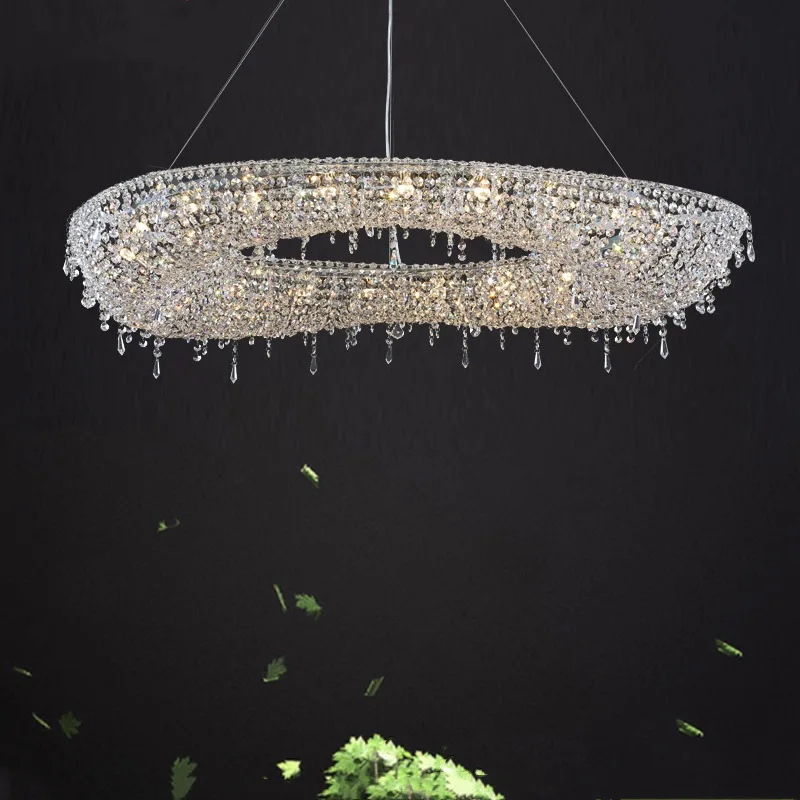 

Light luxury crystal living room pendant light, new Nordic minimalist modern creative restaurant, bar counter, bedroom, villa li