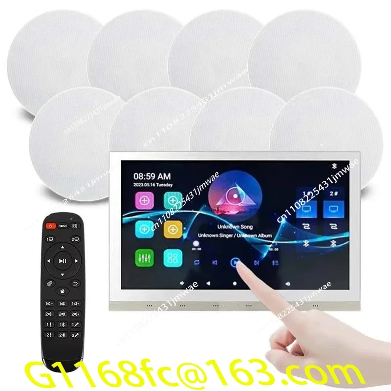 8-Channel Touchscreen Bluetooth Inner Wall Amplifier, Smart Home Theater Android 11 Wireless Background Music Part