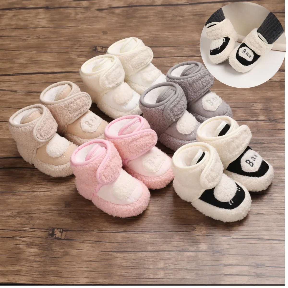 5 Colors Super Cute Winter Snow Baby Boots Cute Bear Warm Booties For Kids Soft Sole Infant Newborn Toddler Baby Girl Shoes