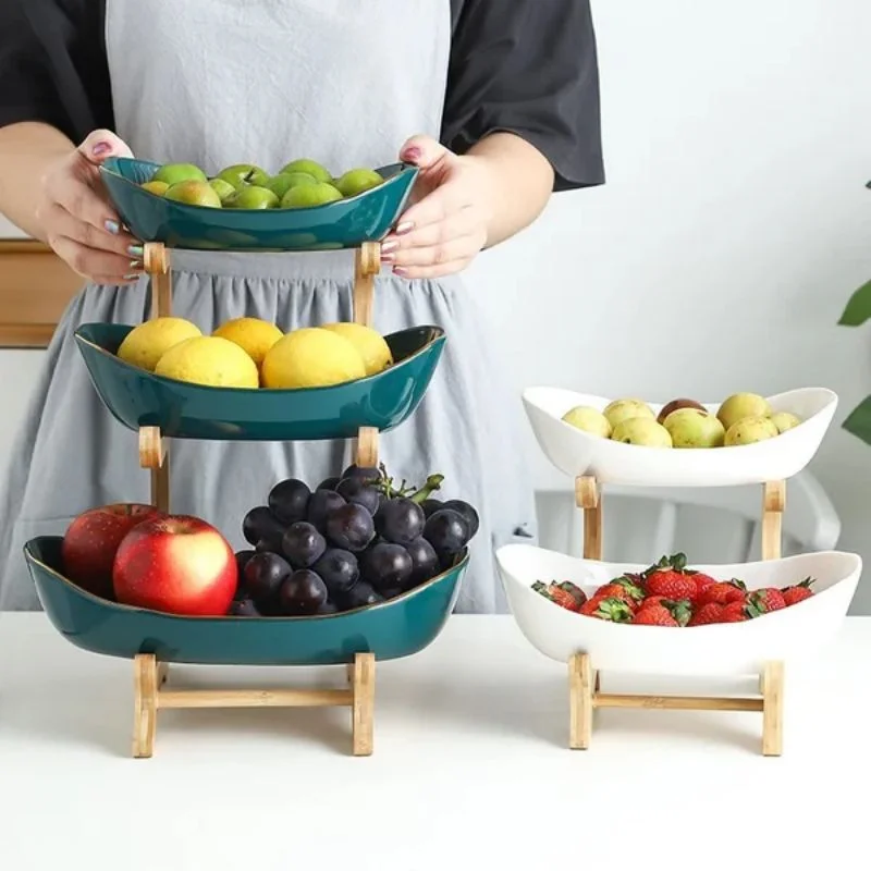 Creative Modern Multi-layer Fruit Plate  Home Modern Dried Basket Candy Dish Fruit Bowl Dessert Plate Snack Plate Cake Stand