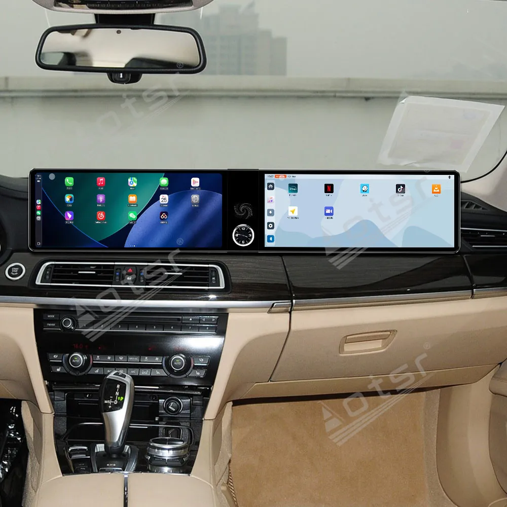 راديو سيارة بشاشة مزدوجة 12.3 بوصة لسيارة BMW 7 Series 2009-2015 مشغل فيديو الوسائط المتعددة نظام تحديد المواقع والملاحة وحدة Carplay DSP راديو السيارة #4
