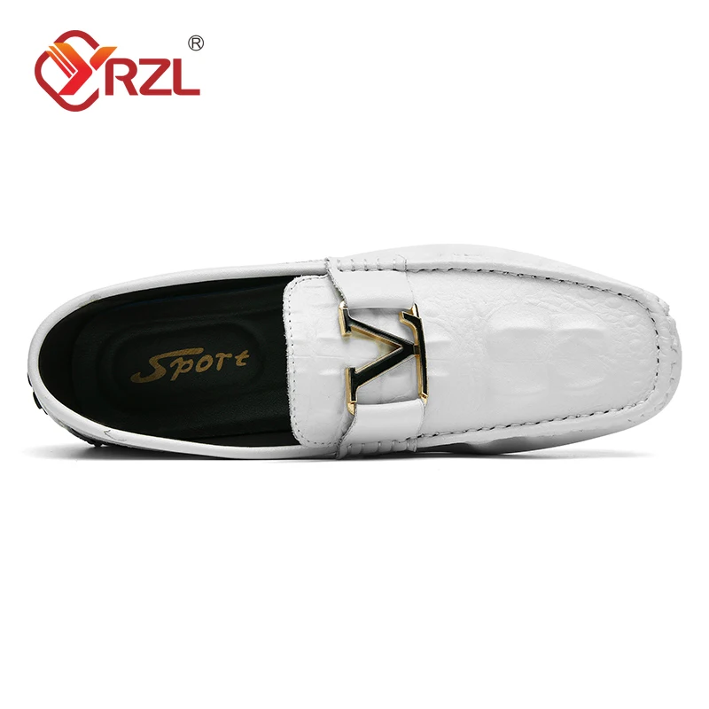 YRZL Mens Leather Loafers Shoes Big Size Handmade Loafers High Quality Loafers Shoes Luxury Outdoor Slip on Shoes for Men