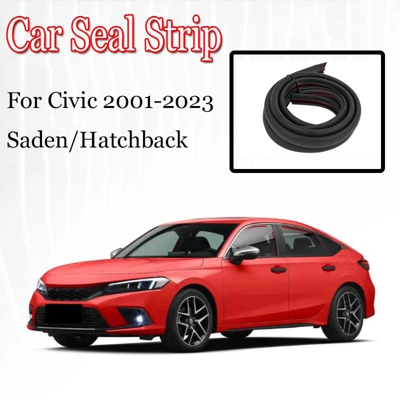 Car Door Seal Strip Rubber Noise Insulation Weatherstrip Soundproof Car Seal Strong Adhesive For Honda Civic 2001-2023