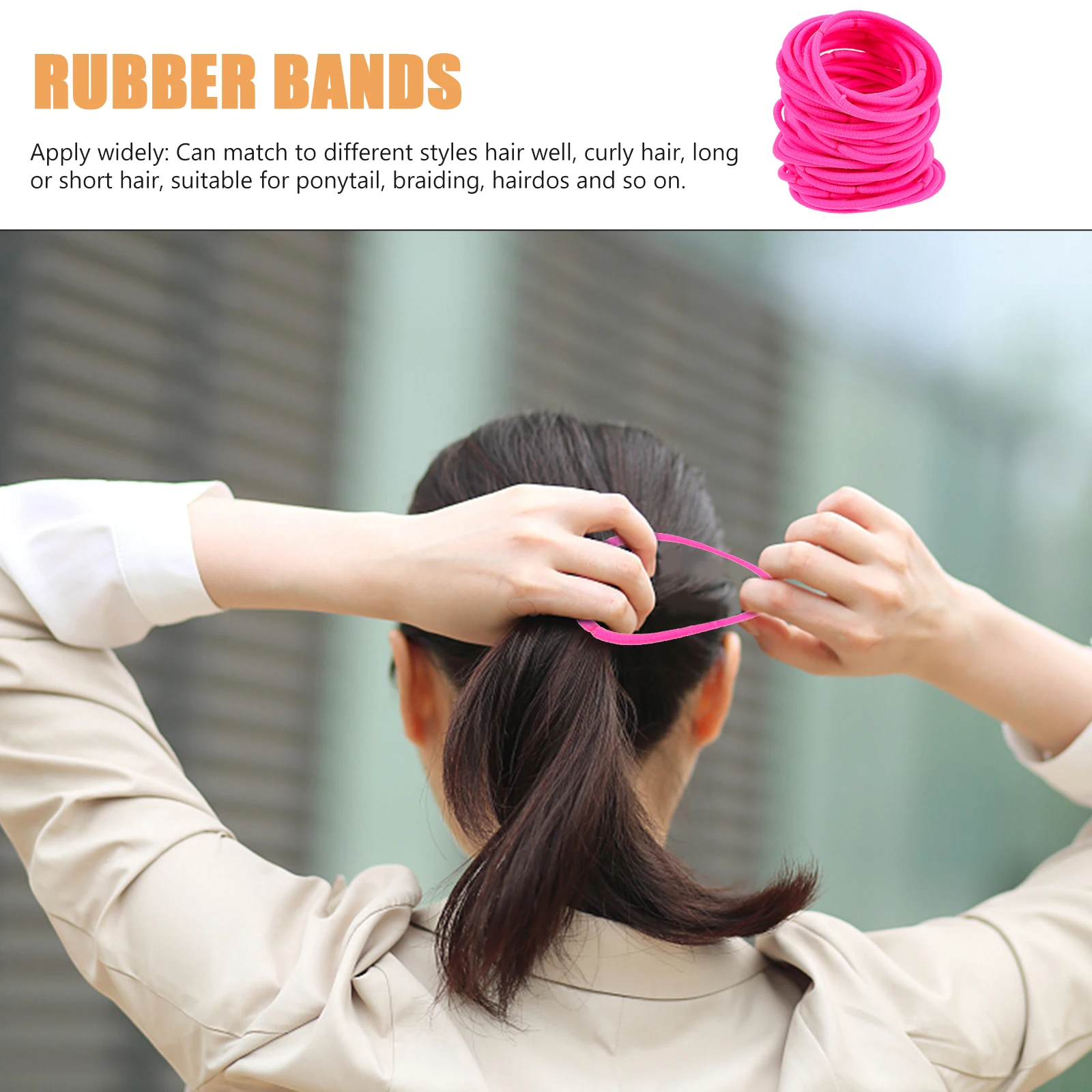 

50pcs Ties High Elasticity Metal Free Ponytail Holders Kids s All Hair Types Sports Daily Use Hair Rope