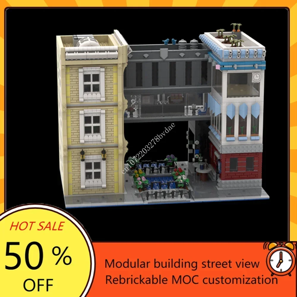 4485PCS University Campus Modular MOC Creative street view Model Building Blocks Architecture Education Assembly Model Toy Gifts