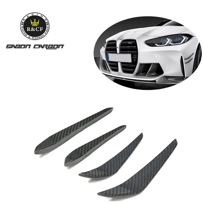 G80 M3 Canards MP Style Carbon FIber Front Bumper Canards Winglet For  BMW G80 G82 M3 M4 2021+