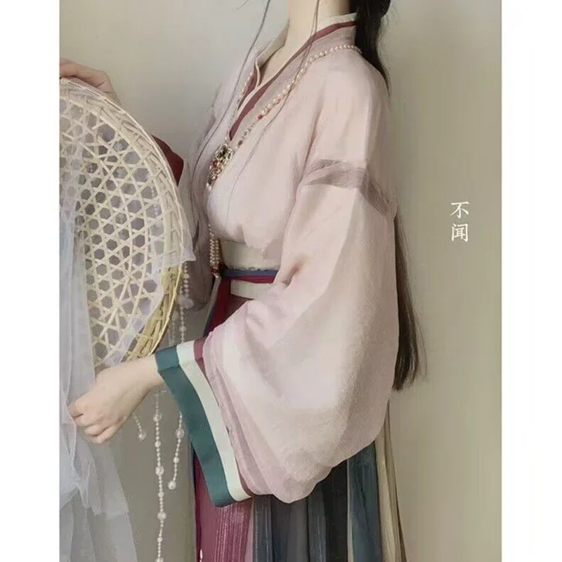 مجموعة هانفو الصينية التقليدية للنساء ، زي تأثيري الإناث ، فستان هانفو خمر ، حجم كبير ، XXL ، الخريف