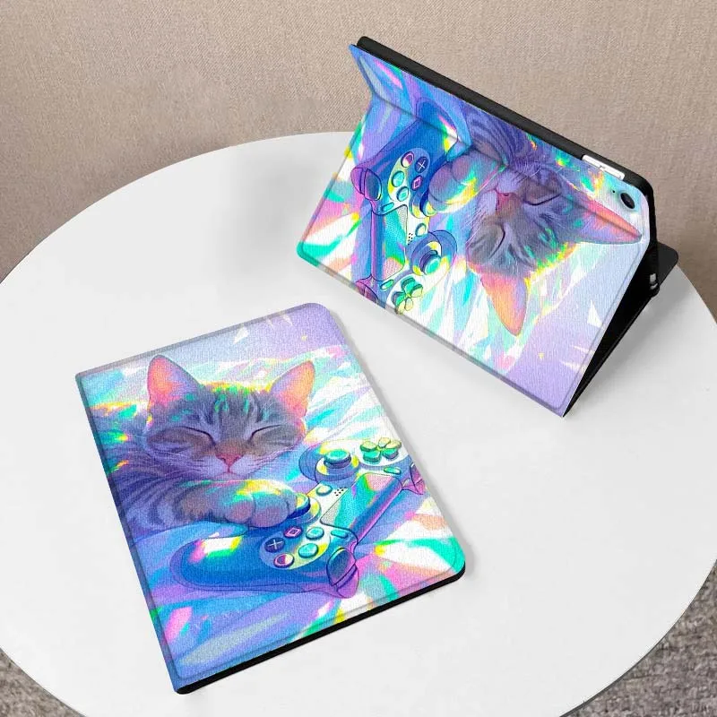 

Luminous Creative Cat For Samsung Galaxy Tab A7 A A8 A9 A11 S6 S11 10.1 10.4 10.5 Inch Lite PLus Tablet Case