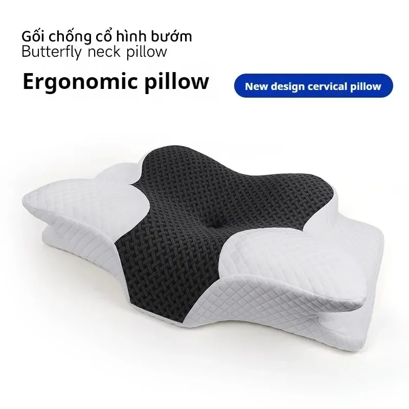 Ergonomisches Memory-Schaum Nackenkissen 2-in-1 Kontur Orthopädische Nackenstütze Schmerzlinderung Schlafhilfe für Bessere Haltung