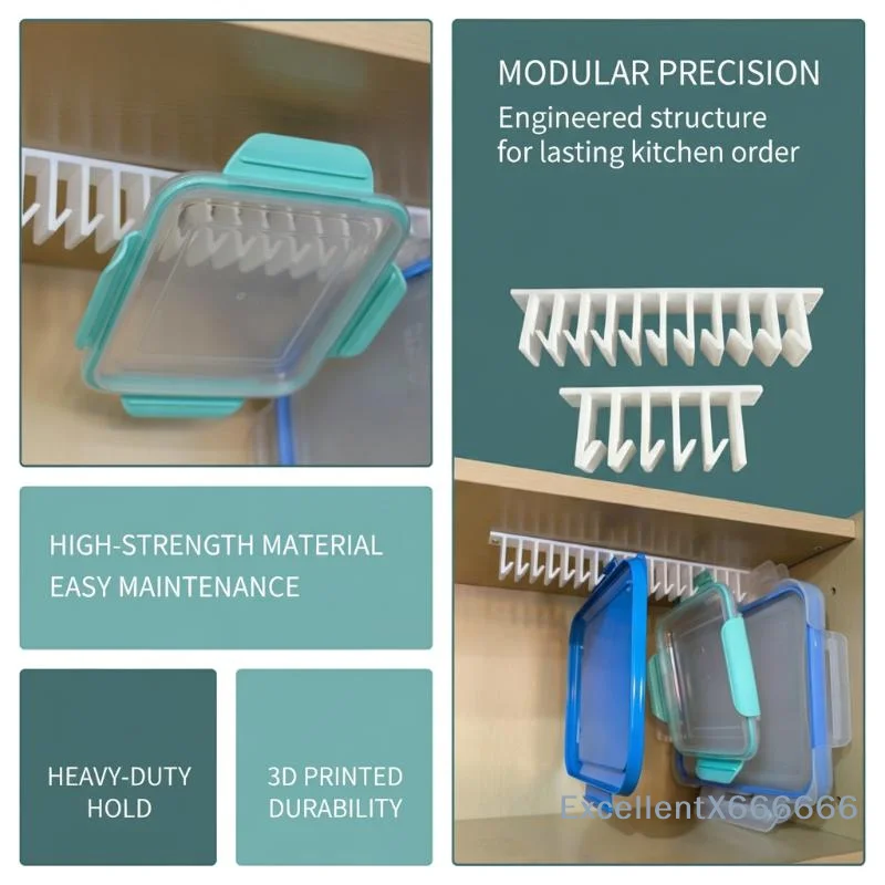 Container Lid Organizer Embedded Food Storage Cover Holder Cabinet Drawer Divider For Kitchen Storage