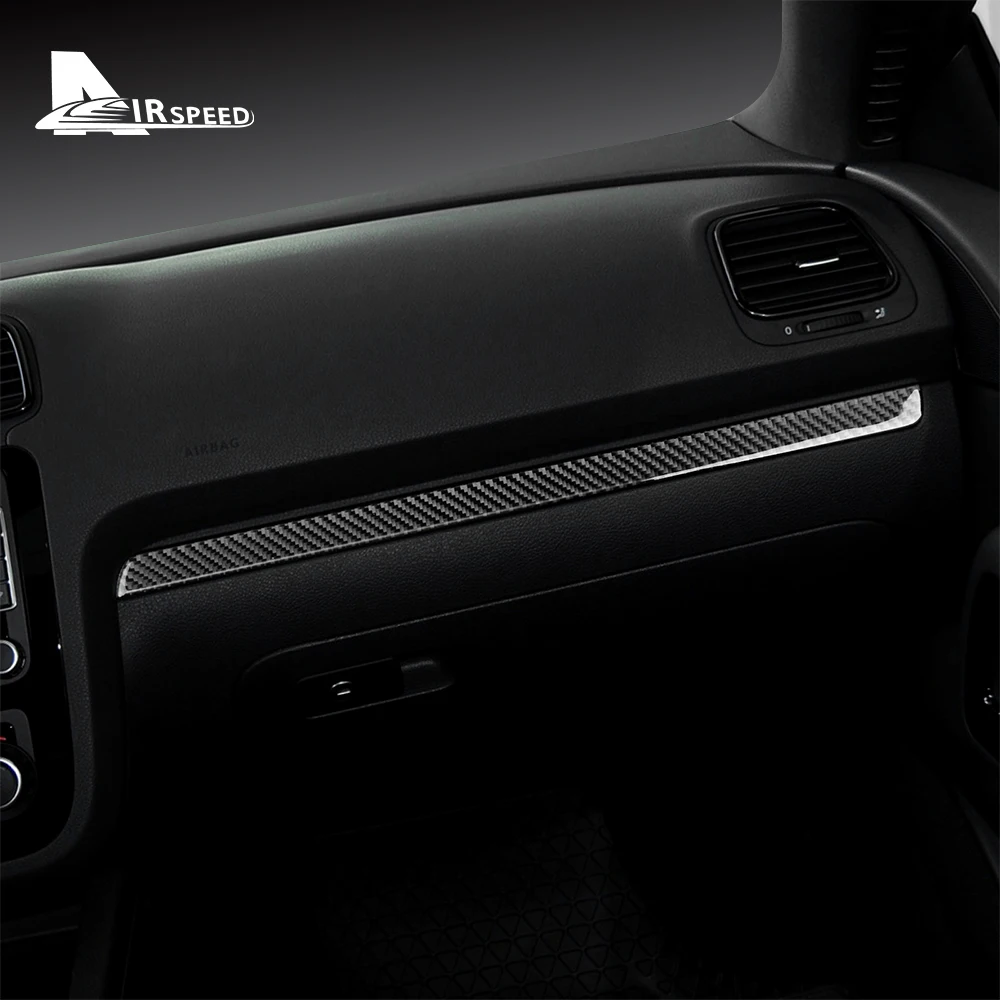 Real Soft Carbon Fiber for Volkswagen Scirocco 2009 2010 2011 2012 2013 2014 LHD RHD Car Center Co-pilot Glove Box Sticker