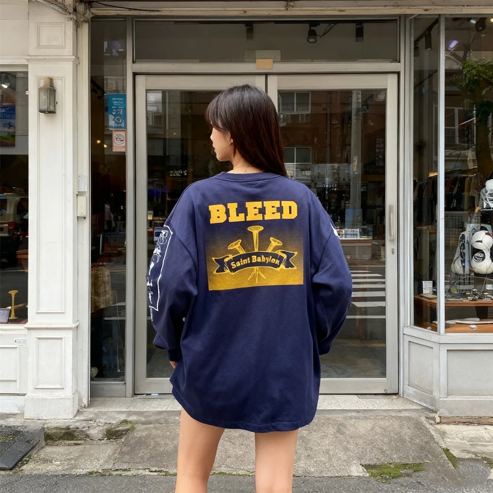 KUCLUT Japanese Style 1:1 Best Quality Printed Tee Loose Oversize Hole Tops 100%Cotton Vintage Clothing T Shirt Men Woman