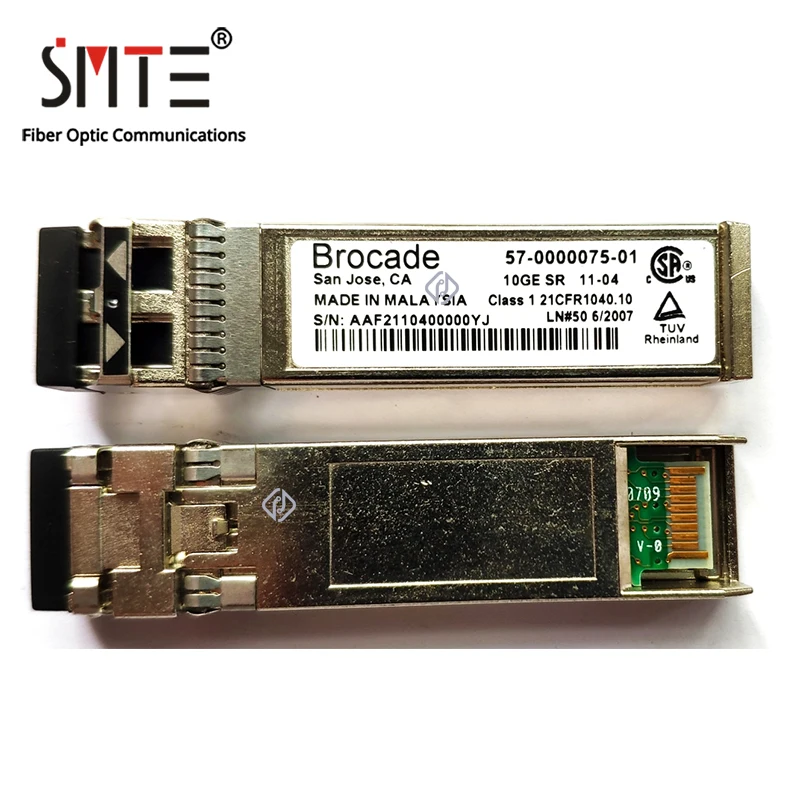 Brocado original e novo 57- 0000075 -01 850nm 10GB 300M SR SFP + Gigabit módulo multimodo SFP + transceptor de fibra óptica