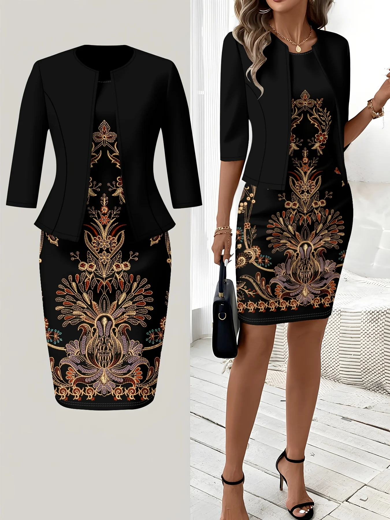 Printed Printed design Casual Floral Printed Women's Dress Set - Aliexpress Deal