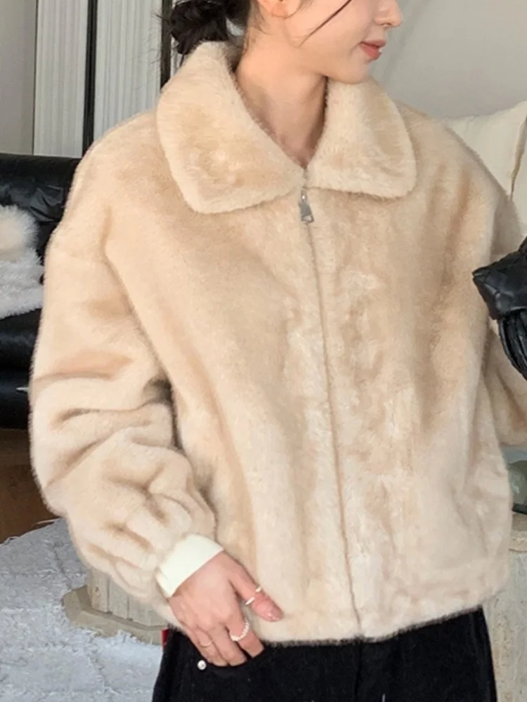 أنيقة الشتاء ort سستة طوق Sle المرأة فضفاضة الفراء Jaet الدافئة ألياف البوليستر الكورية Sle الوقوف صالح تنحنح مستقيم