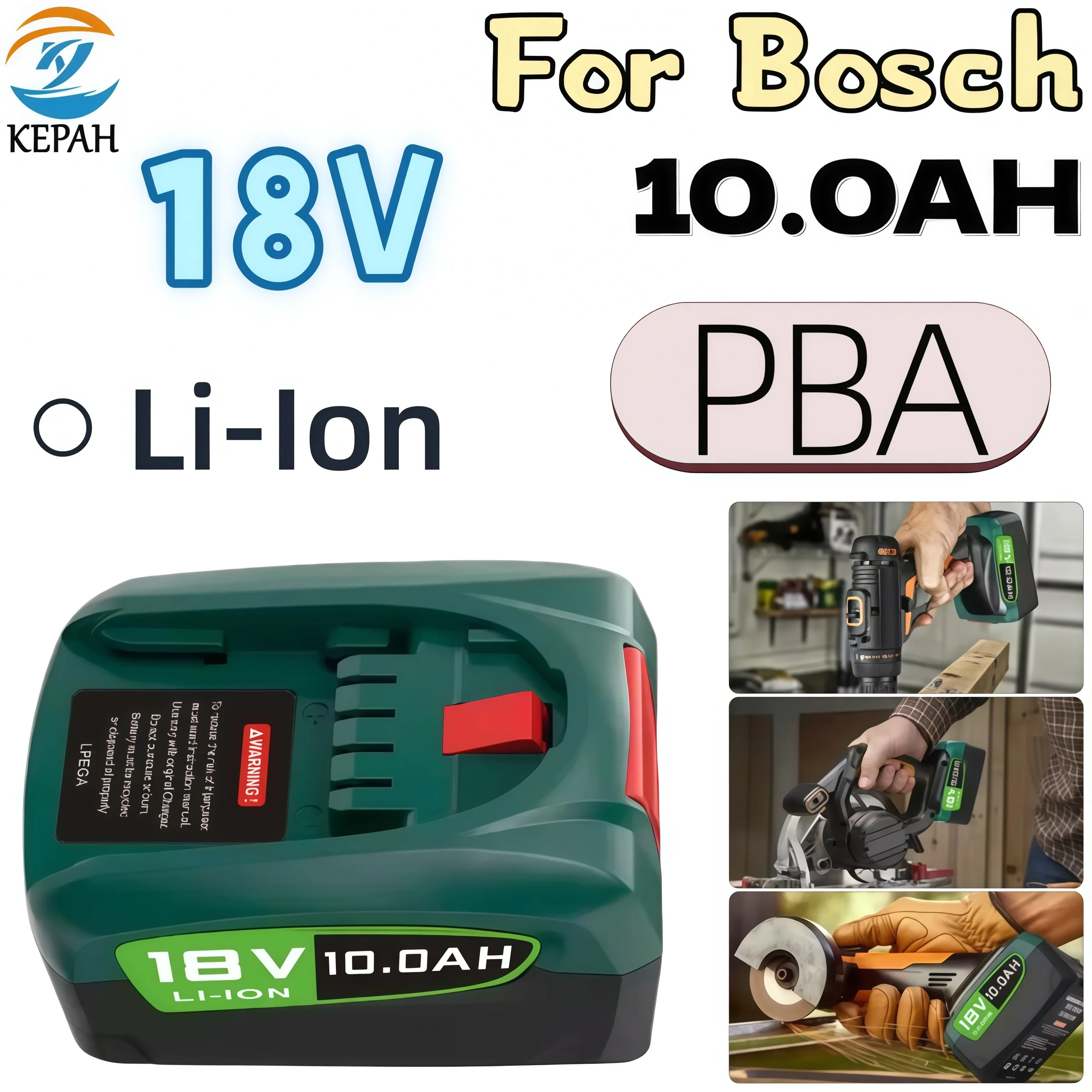 

Аккумулятор для Bosch PBA 18V, сменный аккумулятор для электроинструментов Bosch AL1880CV AL1810CV AL18815CV AL1830CV, 10000 мАч 18В