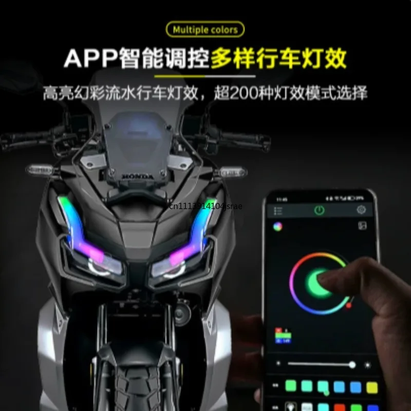 New Design RGB Motorcycle Headlight Assembly LED Front Lamp Modification Spare Part for ADV150 ADV160  Accessory