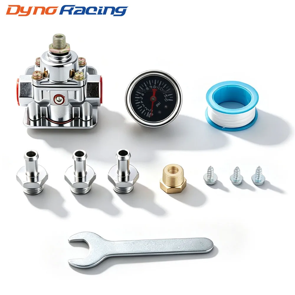 12-804 Adjustable Fuel Pressure Regulator With Gauge for Holley and for Edelbrock Carburetors  1-4 PSI, 3/8