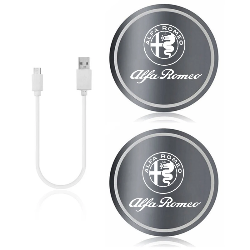 الوقايات السيارة حامل الكأس مصباح ليد الحصير 7 ألوان مصباح لتهيئة الجو ل ألفا روميو جيوليتا 159 ميتو جوليا ستيلفيو 147 اكسسوارات #5