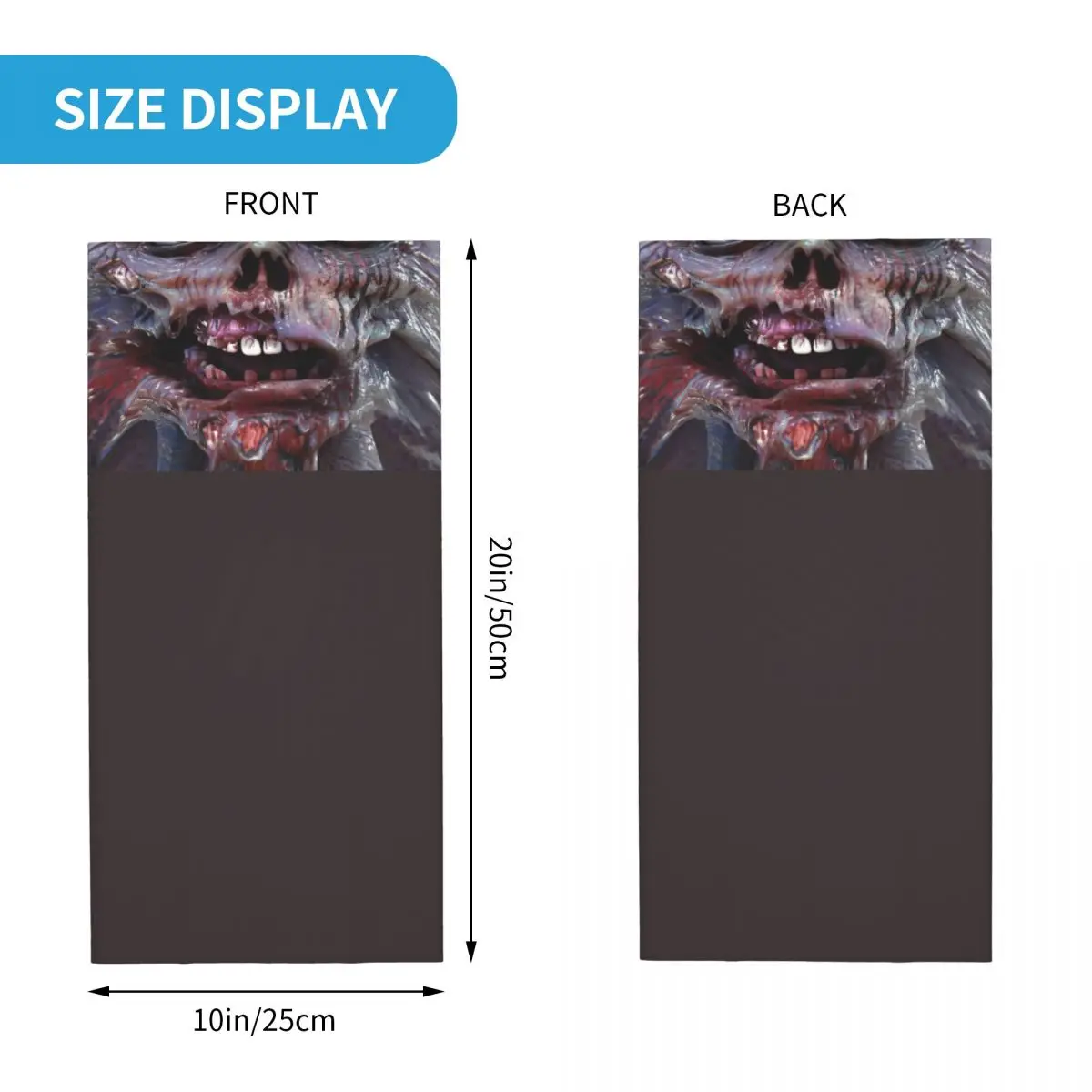 Scary Zombie Bandana Neck Gaiter for Ski Camping Women Men Wrap Scarf Alien Xenomorph Monster Balaclava Warmer image 6