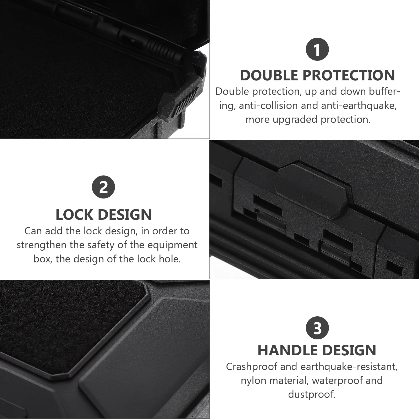 

Survival Tools Tactical Box Storage Case Hard for Protective Outdoor Container Black Carrying Work