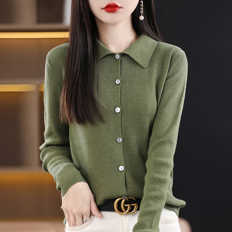 Women Cardigan Cashmere Wool Sweater 2023 New High Elasticity Sweater Knit Jacket Female Soft Basic Shirt Solid Slim Pull Femme