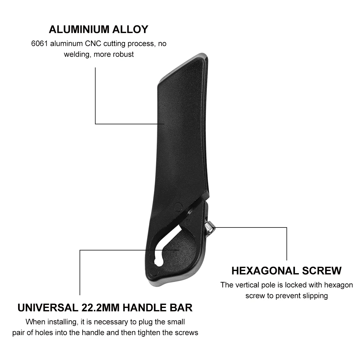 

1Pair Mountain Handlebar Aluminum Alloy Deputy Auxiliary Handlebar Ergonomic Non-Slip Comfortable Grip