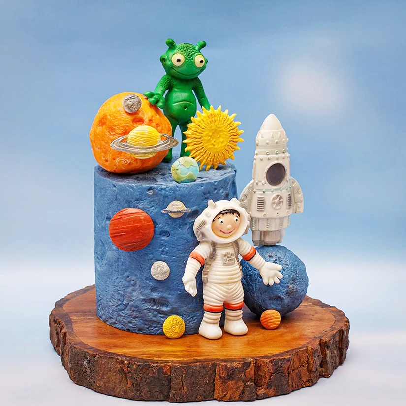 Planet Rocket Spaceman Alien Silicone Mold Sugarcraft Chocolate Cupcake Baking Mold Fondant Cake Decorating Tools