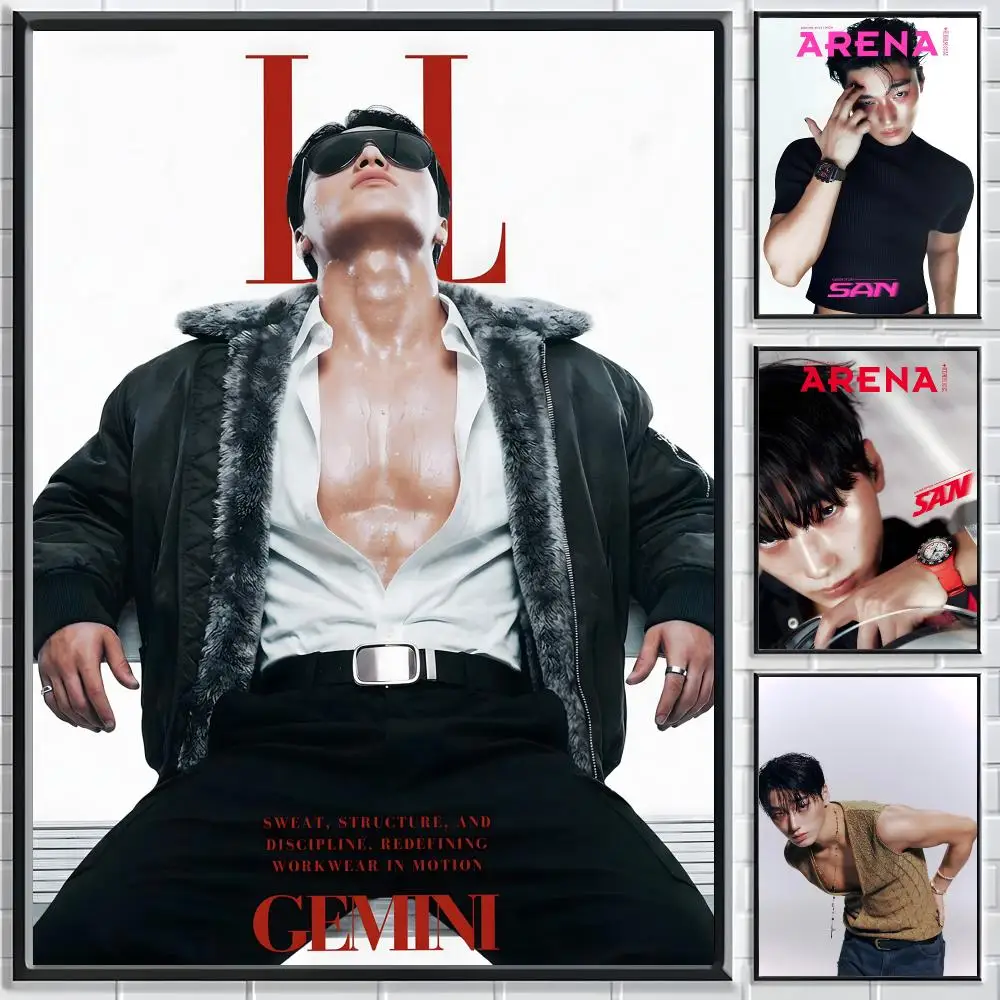 K-Pop Idol San Poster Classic Poster HD Art Sticky Wall Waterproof Home Living Room Bedroom  Aesthetic Decoration