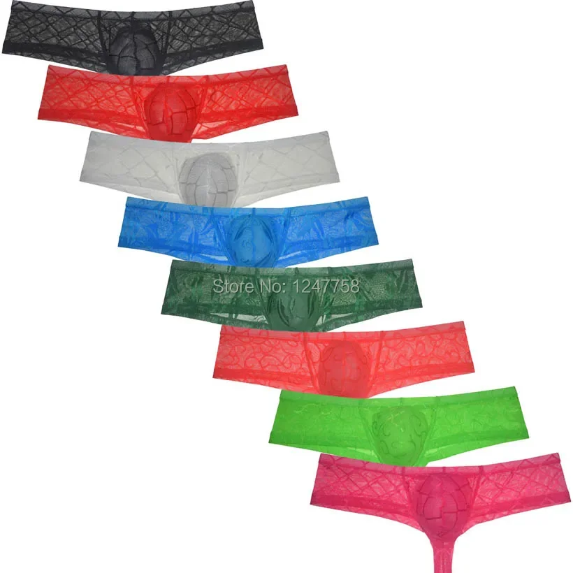 Men's See-through Cheeky Underwear Super Soft Cheeky Gay Underwear Bikini Mini Boxers Bikini Boxers Brazilain Cut Shorts