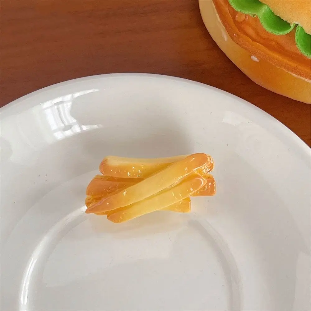 Sweet Fried Chicken Simulated Food Hair Clip Geometry French Fries Fake Food Hairpin Bangs Clip Headwear Daily