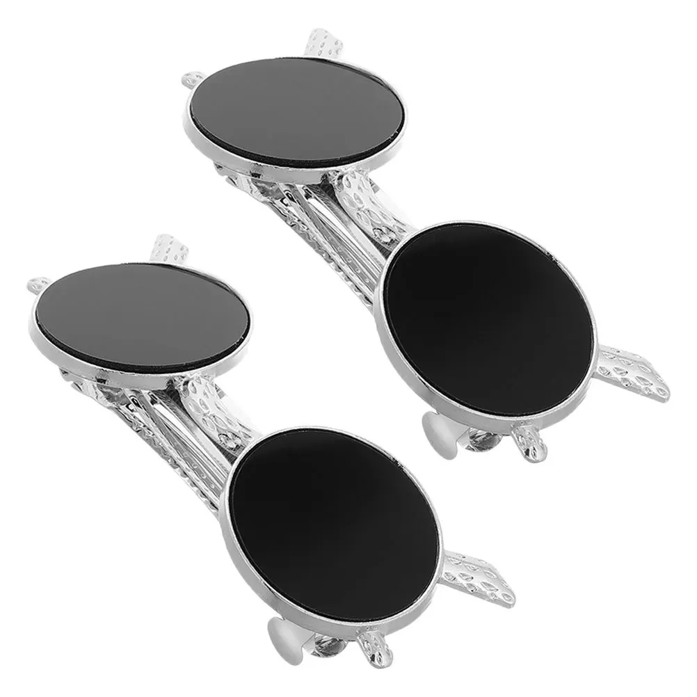 

2 шт. черных металлических заколок-клипс для волос в виде очков, уникальные аксессуары для волос для женщин, модные заколки-невидимки для прически, стильные заколки для хвоста