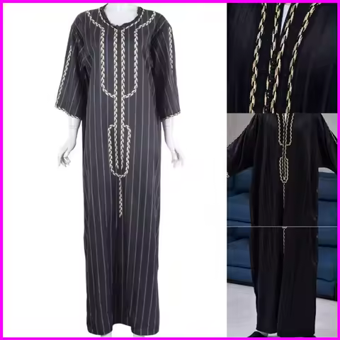 Mens Muslim Ramadan Dress Abaya Party Evening Gown Robe Prayer Garment Shirt