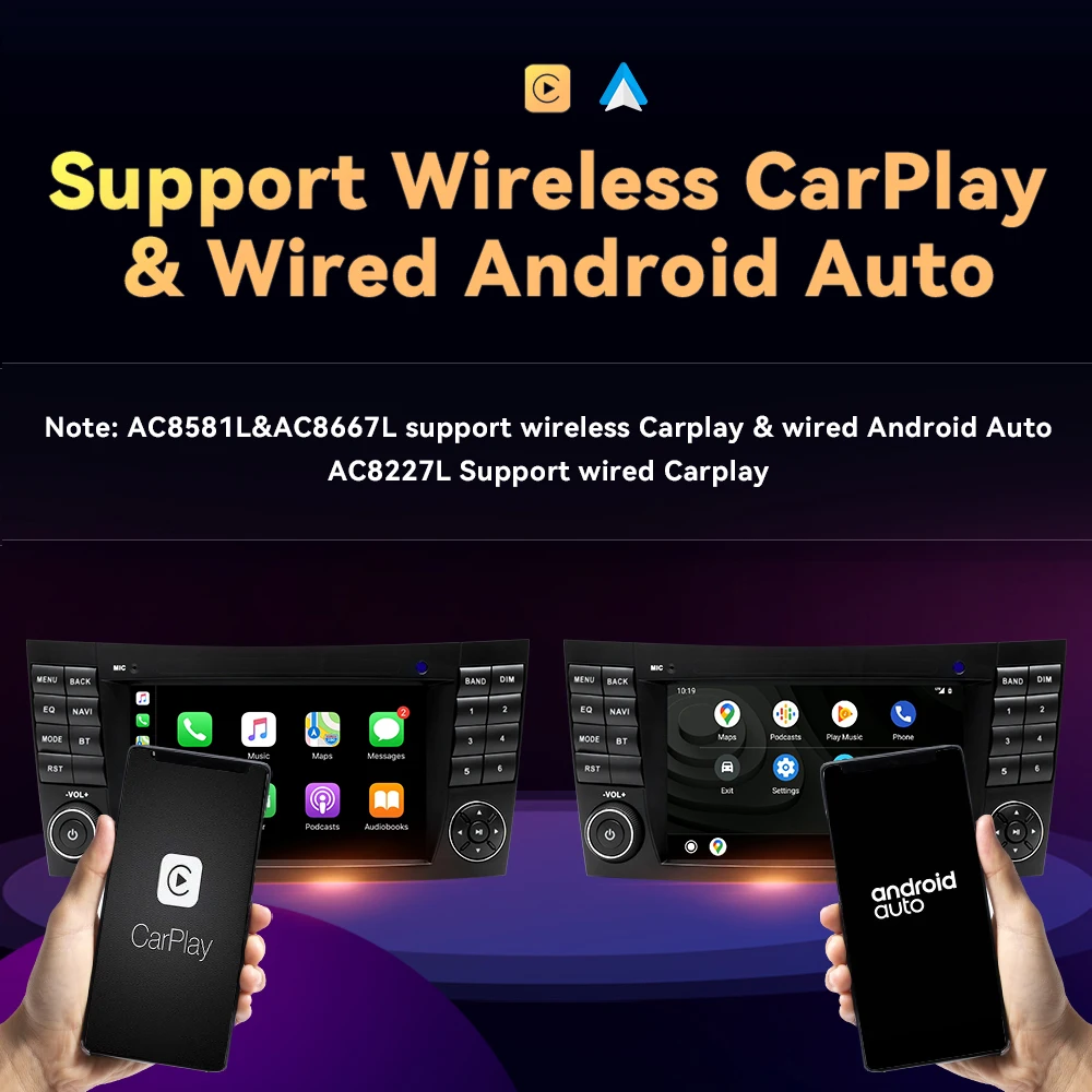 Wireless Carplay Car Radio Player For Mercedes Benz E-class W211 E200 E220 E300 E350 E240 E270 E280 CLS CLASS W219 Android DSP