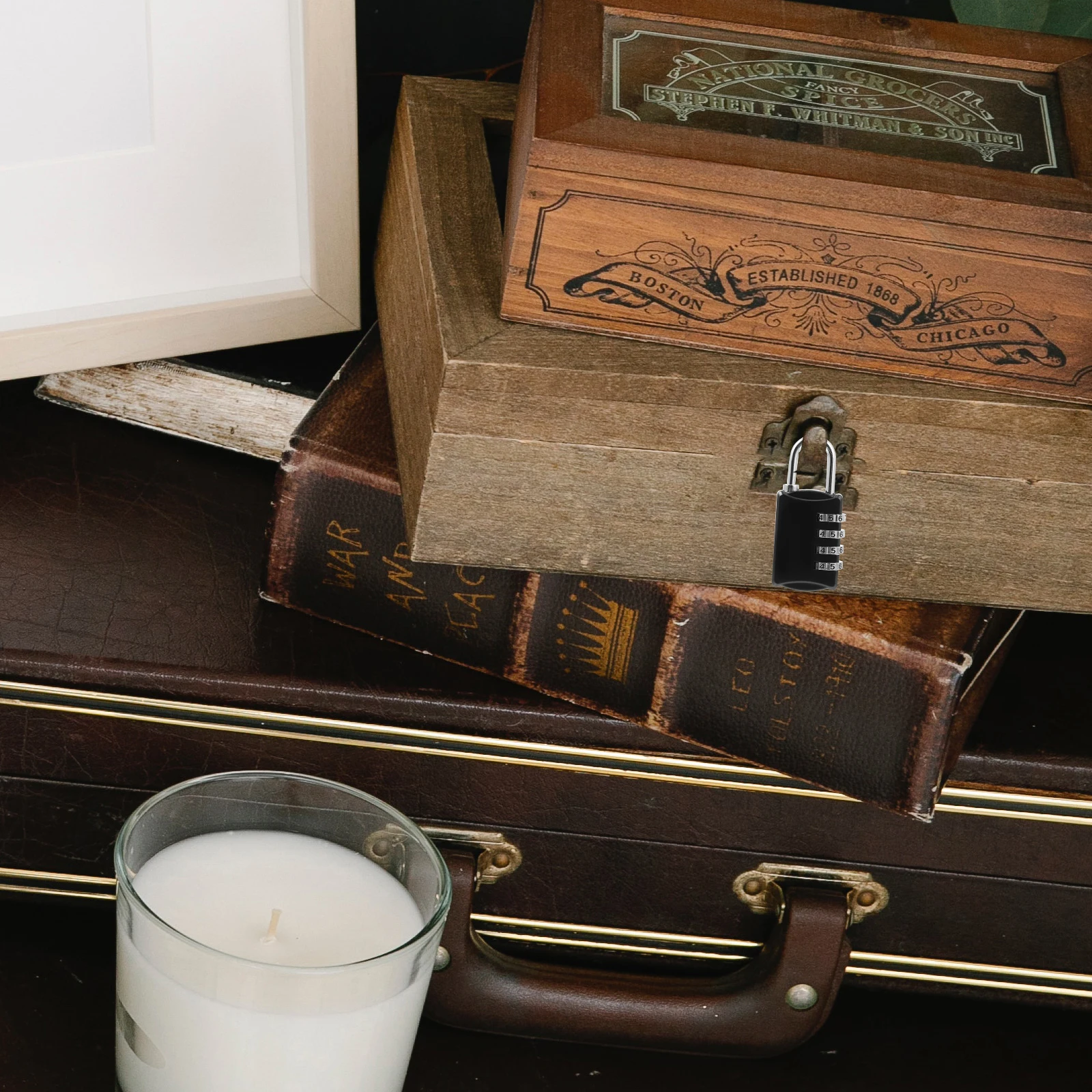 Zinc Alloy 4 Combination Lock Password Padlock For Gym Locker School Toolbox Security Locks Resettable Code Portable Anti