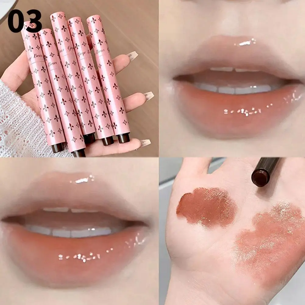 1PC idratazione a lunga durata multicolore lucido solido lucidalabbra rossetto sbiadimento labbra liscio idratante lungo 6 colori