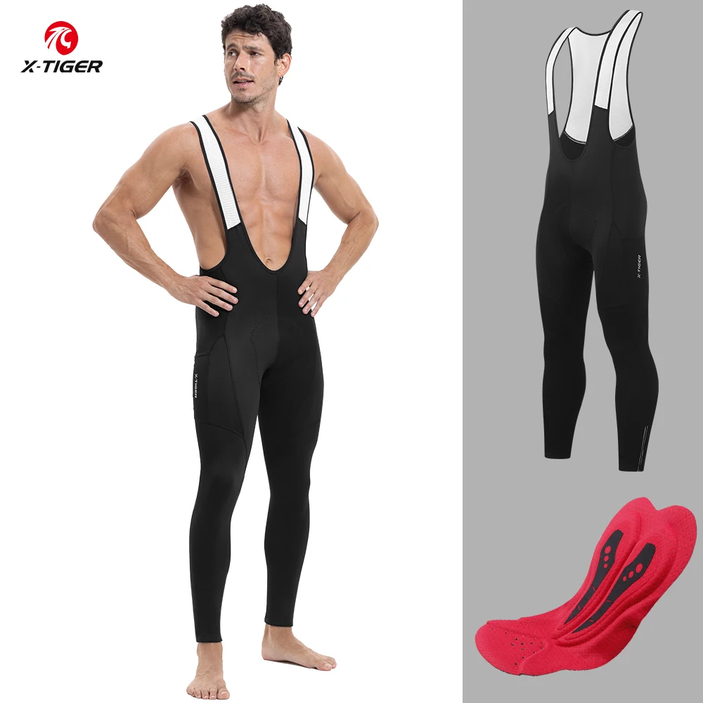

X-TIGER Cycling Trousers Winter Thermal Mountain Bike Long Cycling Pants Bicycle Tights 5D Gel Pad Cycling Pant Warm Pant