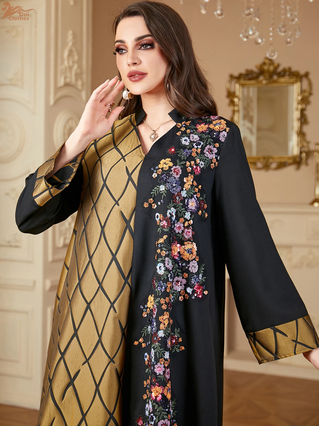 

Muslim Women Embroidery Dress Patchwork Vestidos Ramadan Eid Long Robe Morocco Kaftan Dubai Abayas Party Dresses Jalabiya 2025